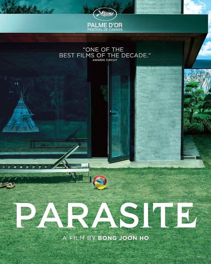پوستر برنده اسکار بهترین فیلم 2020 Parasite بدون حضور شخصیت های فیلم
